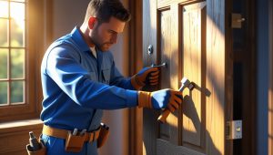 profesional arregalndo una puerta